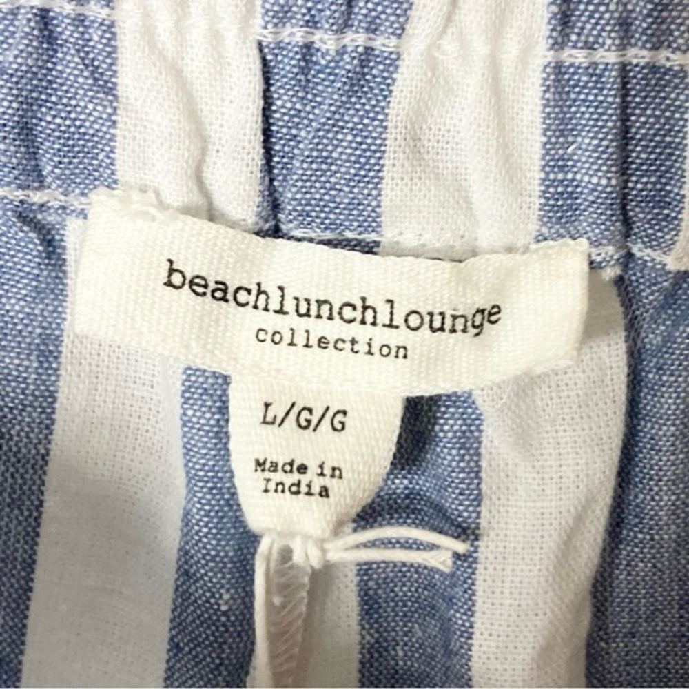 New Beachlunchlounge Linen Striped Shorts L Nautical Beachy Summer Resort Vacay - Picture 3 of 8